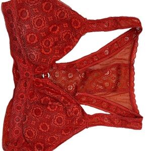 Elegant Orange Lace Bralette